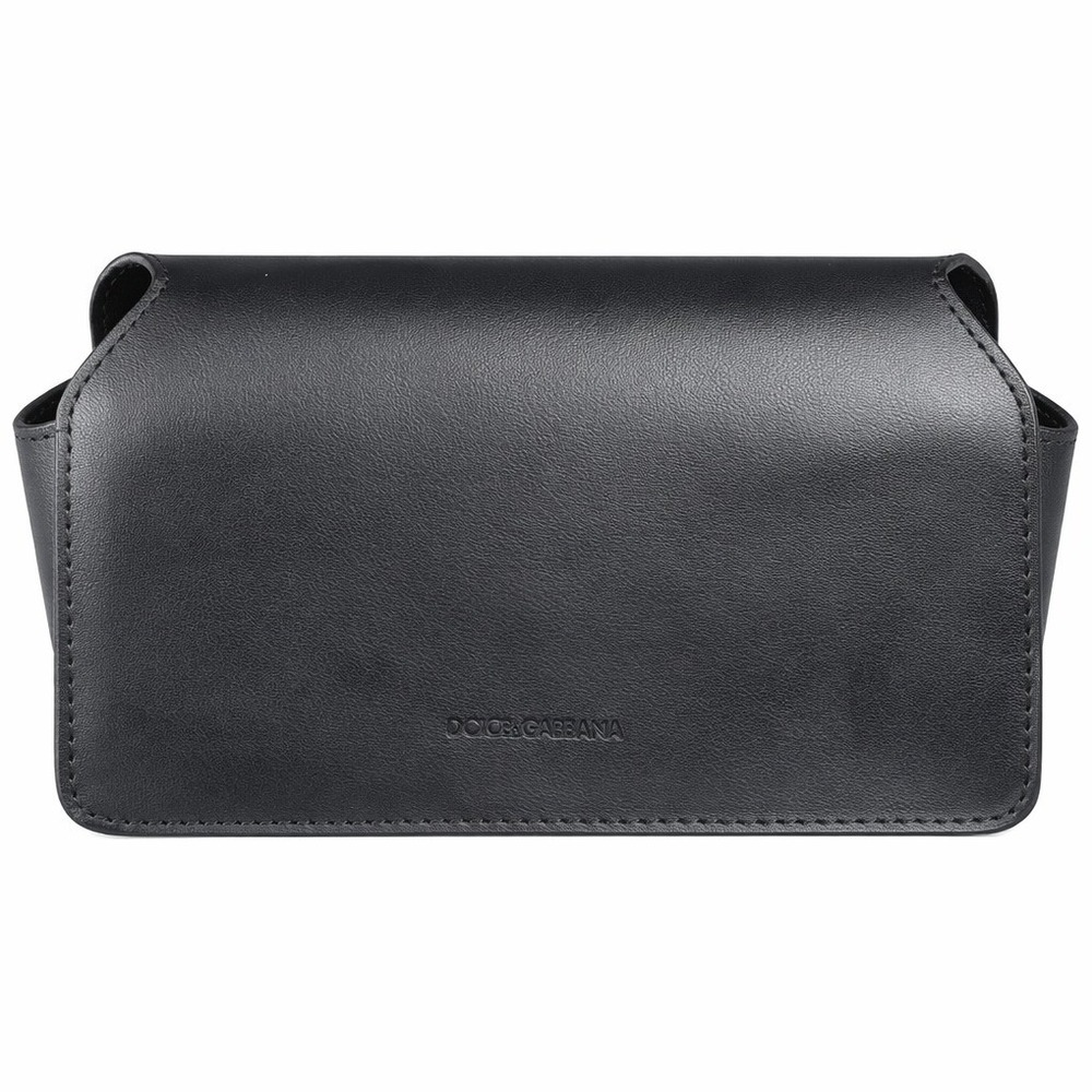Dolce & Gabbana Black Leather Glasses Case Holder Italy‎